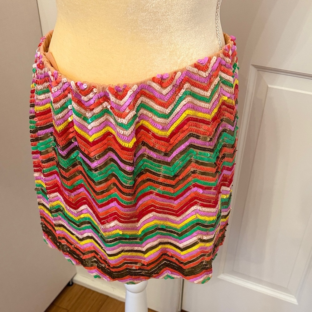 Hazel Multicolor Zigzag Mini Skirt - Picture 3 of 3